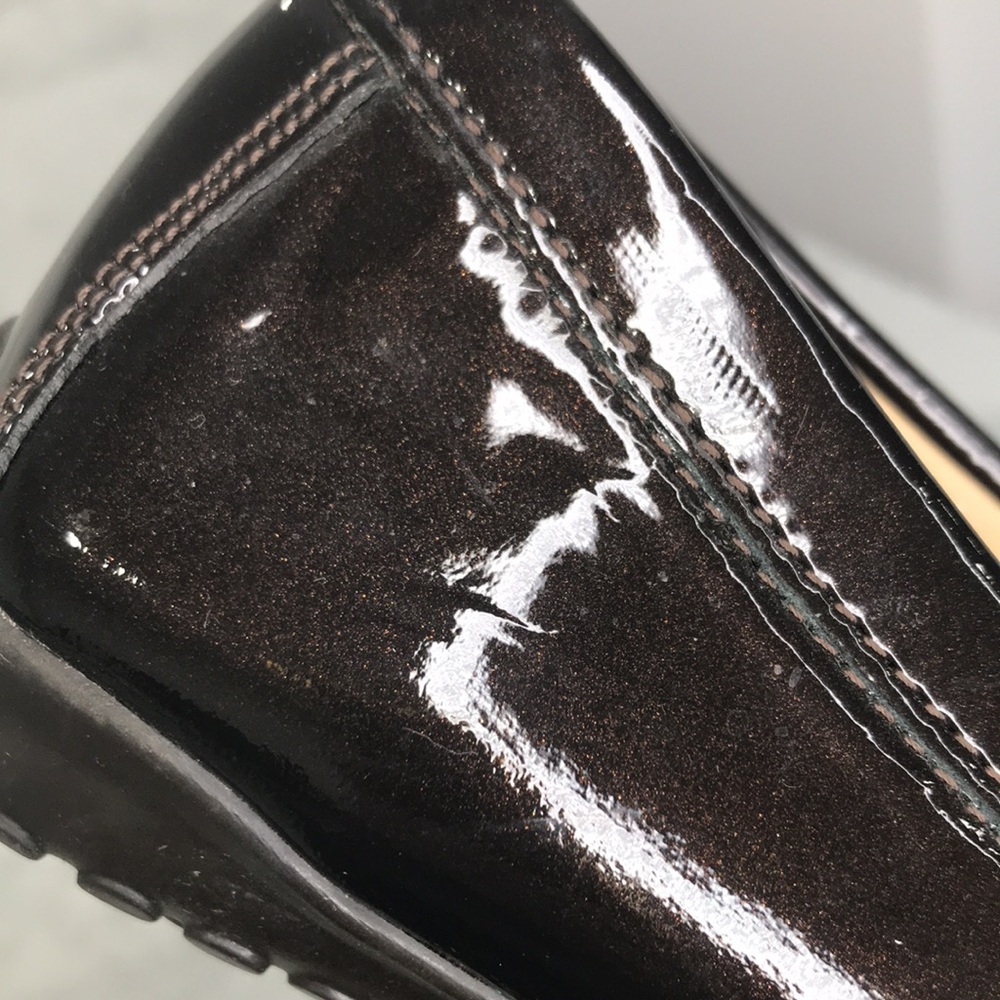 Vaneli Brown Shimmer Leather Driving Loafer Womens Size 7.5 A - Picture 3 of 12